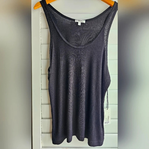 Agolde Black Semi Sheer Karla  Tank size L - Picture 1 of 6